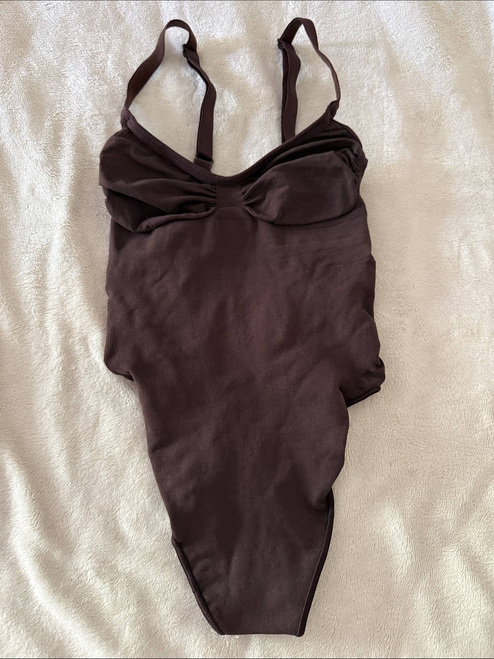 SKIMS Brown Seamless Bodysuit XS